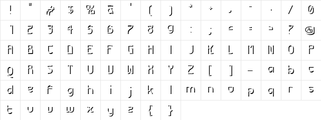 Futurex Embossed Regular  glyph index