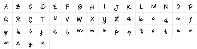 Thune FREE Regular  glyph index