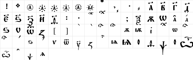 FitaChirchC Regular  glyph index