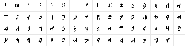 Tuigan Regular  glyph index