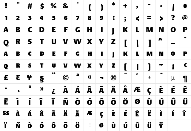 DTLArgoTCaps Heavy  glyph index