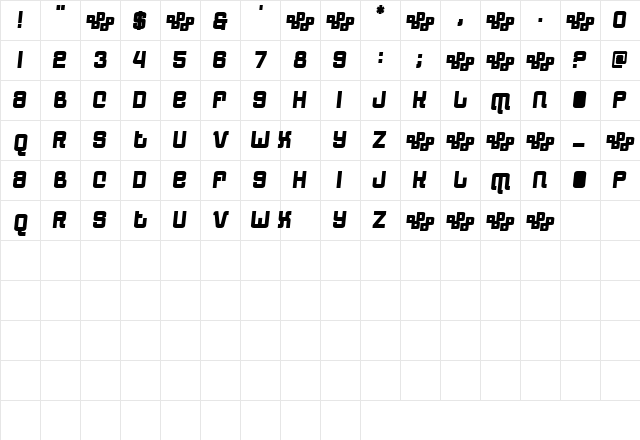 CharlyBaltimore Regular  glyph index