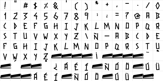 GRAPAFONT DemiBold  glyph index