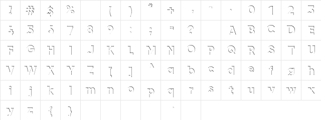 airment RegularStar  glyph index