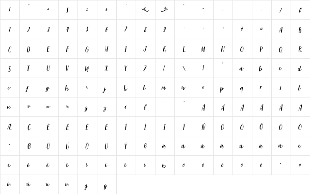 Reindeer Christmas - Personal Use Regular  glyph index