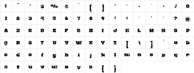 Rhino Inline Grunge Inline Grunge  glyph index