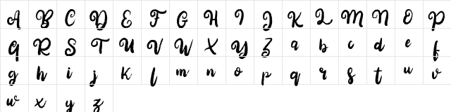 Belgia FREE Regular  glyph index