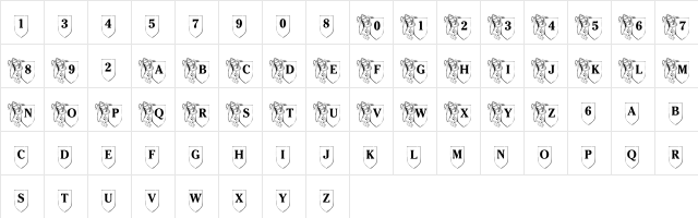 LMS Family Shield Regular  glyph index