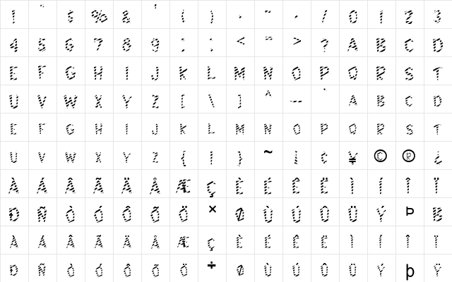 FZ JAZZY 8 STRIPED Normal  glyph index