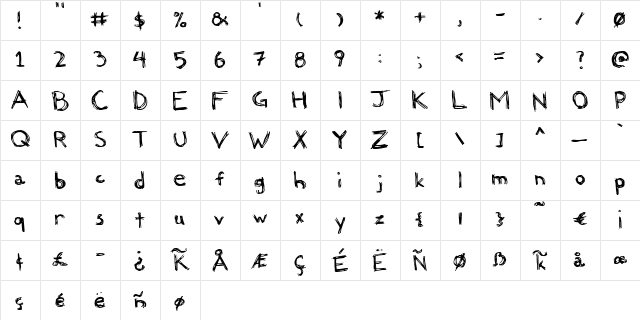 Felicia Regular  glyph index