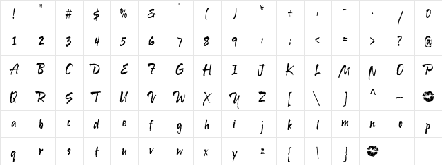 CK S.W.A.K. Regular  glyph index