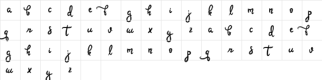 Hoobie Regular  glyph index