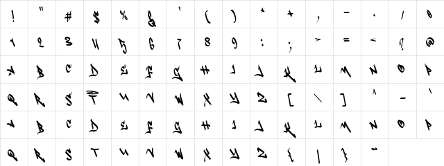 a Another Tag Regular  glyph index
