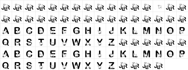 JLR Doggon! Regular  glyph index