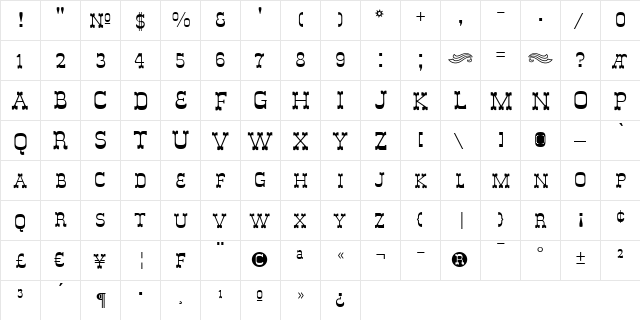 Italy A Regular  glyph index