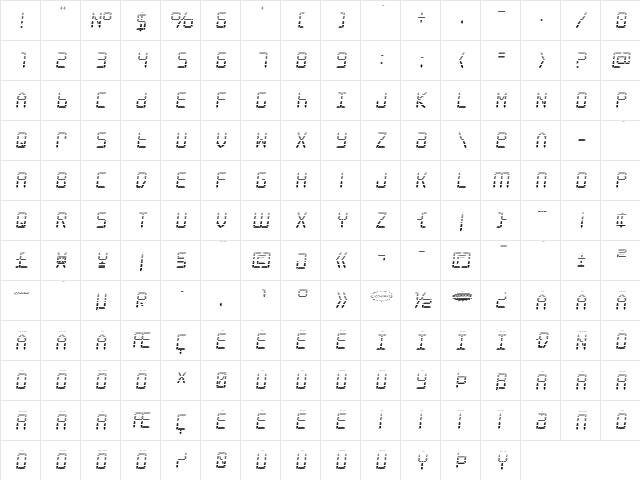 Frozen Crystal Gradient Regular  glyph index