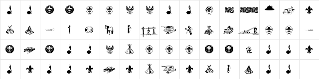 FTF Indonesiana Scout vl.1 Regular  glyph index