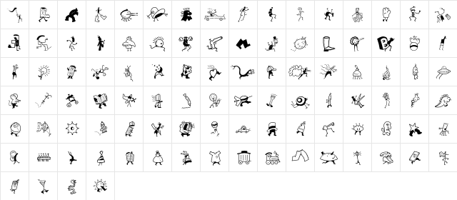 MiniPics MardiGrasHip  glyph index