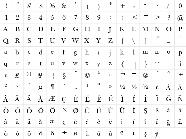 00611 Regular  glyph index