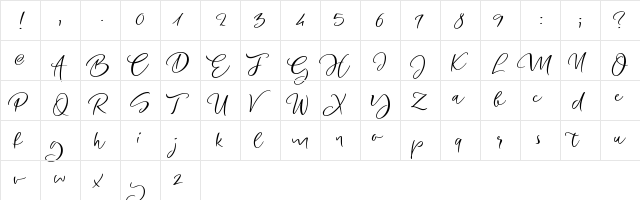 Un Jour Merveilleux Demo Regular  glyph index