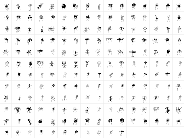 GenManipulated Regular  glyph index