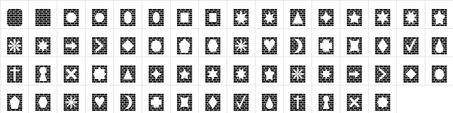 Bricks n Things Normal  glyph index