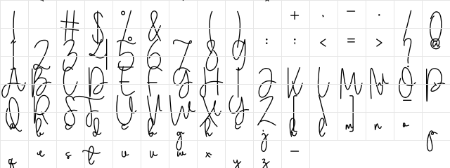 Coby Daila Regular  glyph index