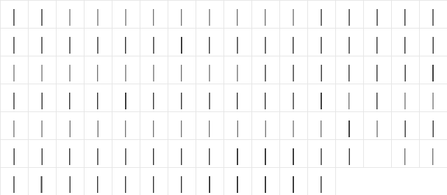 Code128VeryNarrow Regular  glyph index