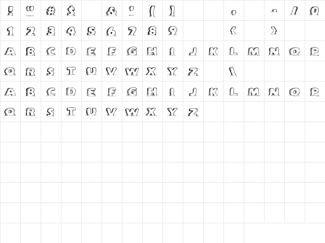 LD SandCastle Regular  glyph index