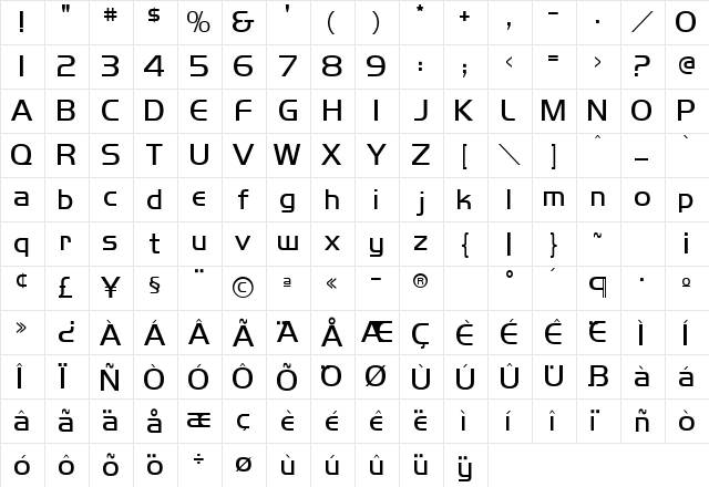 HancockParkLightLaser Park Light Laser  glyph index