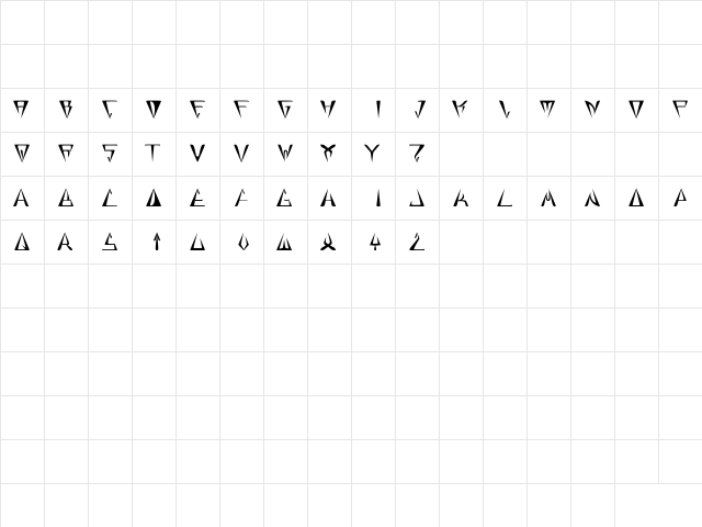 GlOrY ThIn BoLd  glyph index