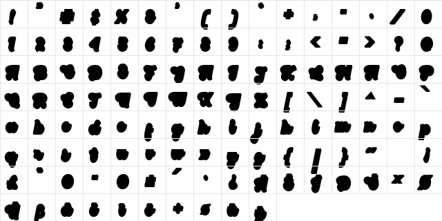 Maloney extrude Regular  glyph index