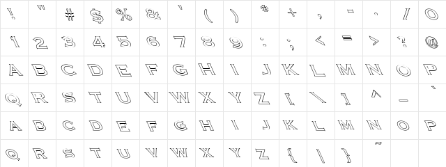 Cimier Hollow Extreme Lefty Regular  glyph index
