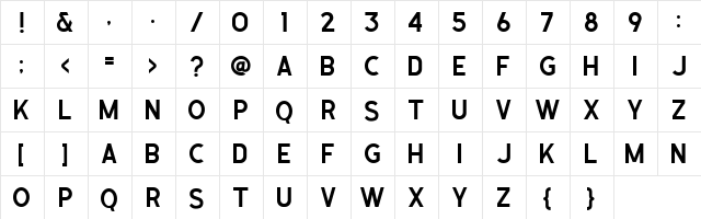 Calasans DEMO Regular  glyph index
