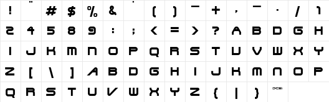 FFX Terminator Regular  glyph index