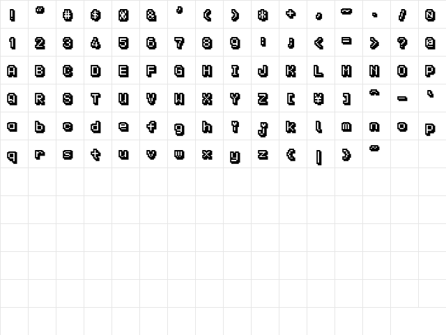 KS-PetitHeartOutline10_5 Regular  glyph index