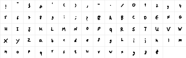 Boaz Phat Regular  glyph index