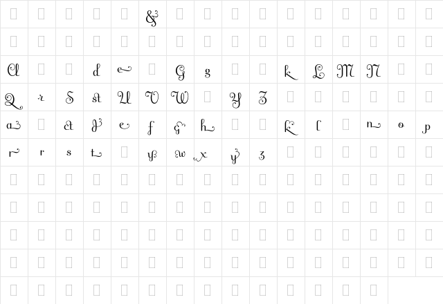 Fling Alts Regular  glyph index