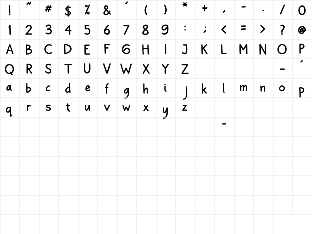 Bayu Prahara 2 Bold  glyph index
