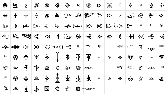 OrnamentTM Normal  glyph index