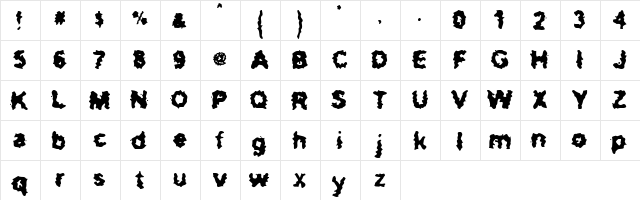 Too Much too Drink Regular  glyph index