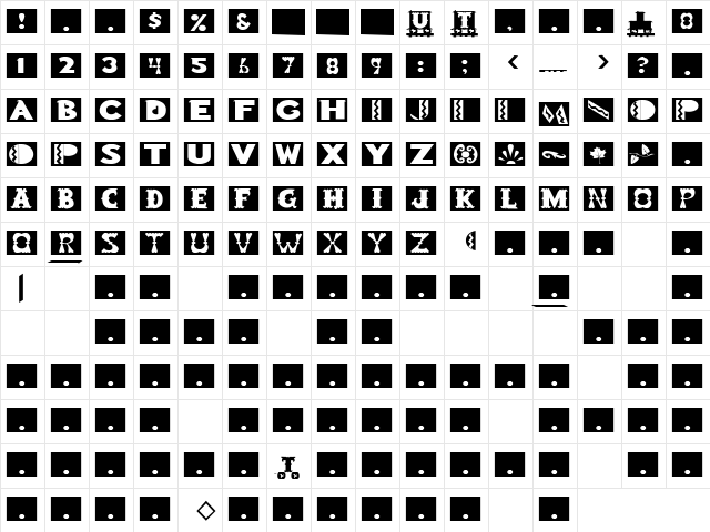 Boots 1 Regular  glyph index