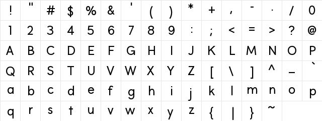 KingsHatSansTextBoldPKA Regular  glyph index