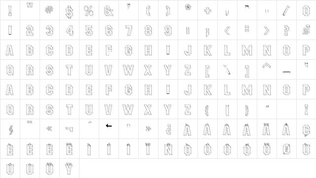 MasheenIIID Regular  glyph index