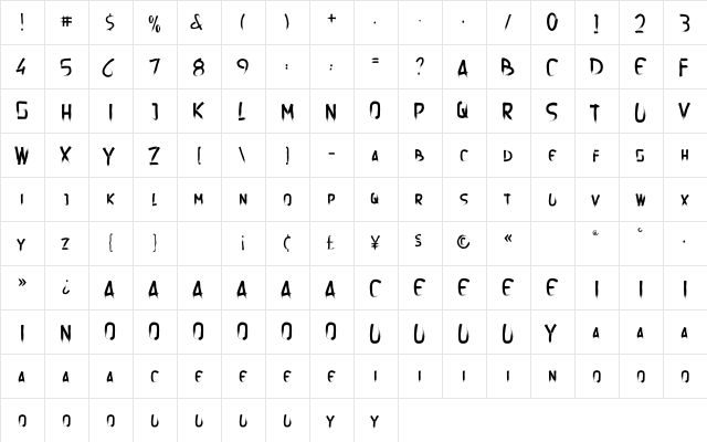 DEGANISIOUS DEMO 3 Regular  glyph index