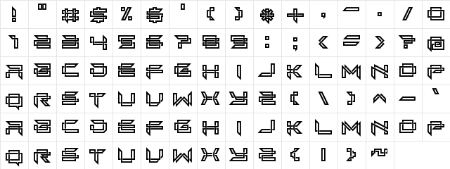 Next In Folded Line Regular  glyph index