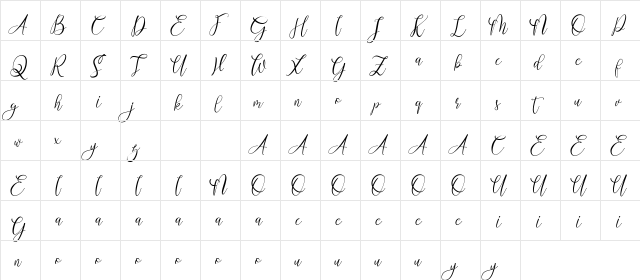 White Chunti Demo Regular  glyph index