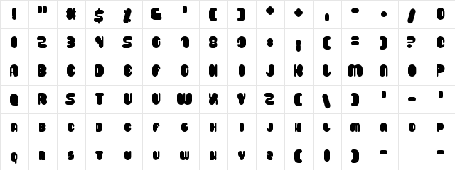Saveloy Regular  glyph index