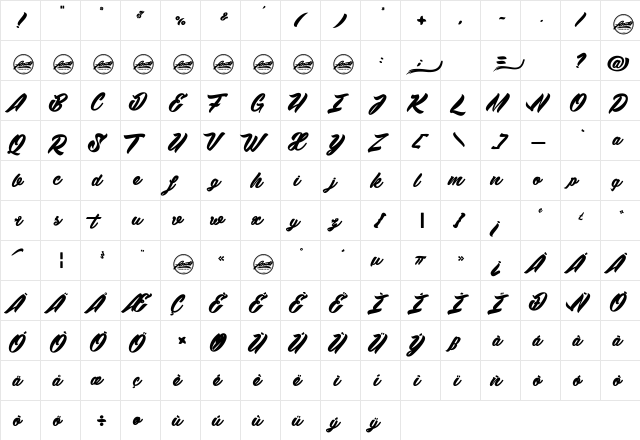 Wawie Patch_PersonalUseOnly Regular  glyph index