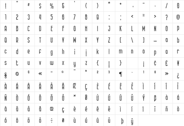 Kid Knowledge 2 Clean Regular  glyph index